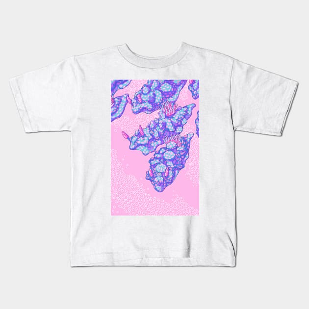 Ceratoma Sinuata Pink and Blue Kids T-Shirt by yodelbat